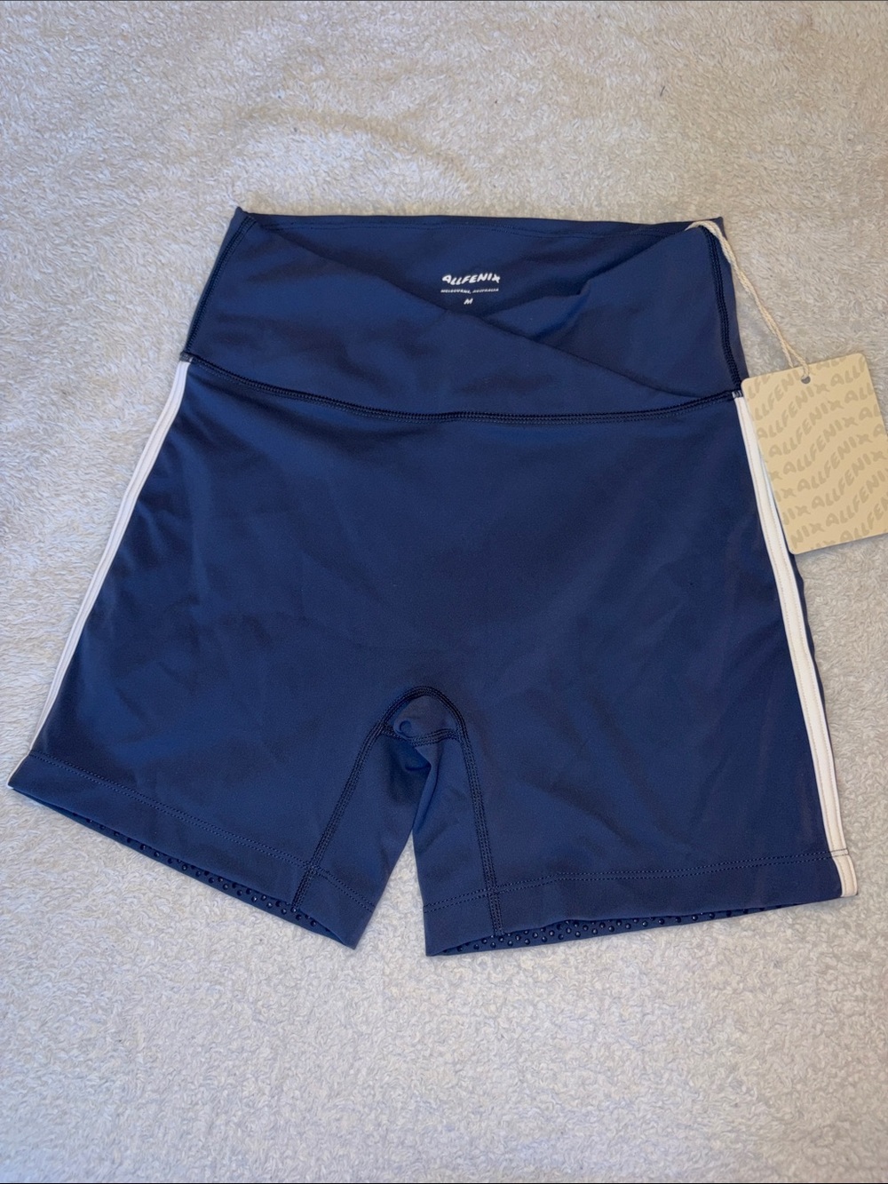 Allfenix Navy Blue High-Waist Bike Shorts